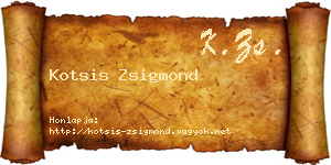 Kotsis Zsigmond névjegykártya